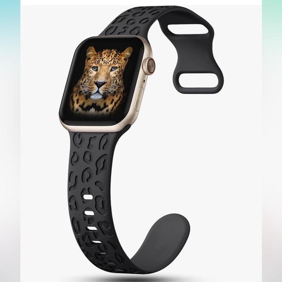 Black Leopard Apple Watch Band - Picture 3 of 6